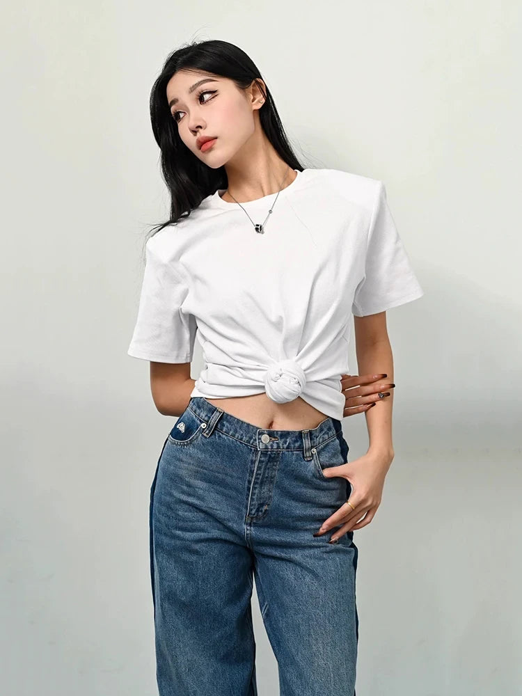 Knotted Twist Knit Crop Top