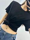 Knotted Twist Knit Crop Top