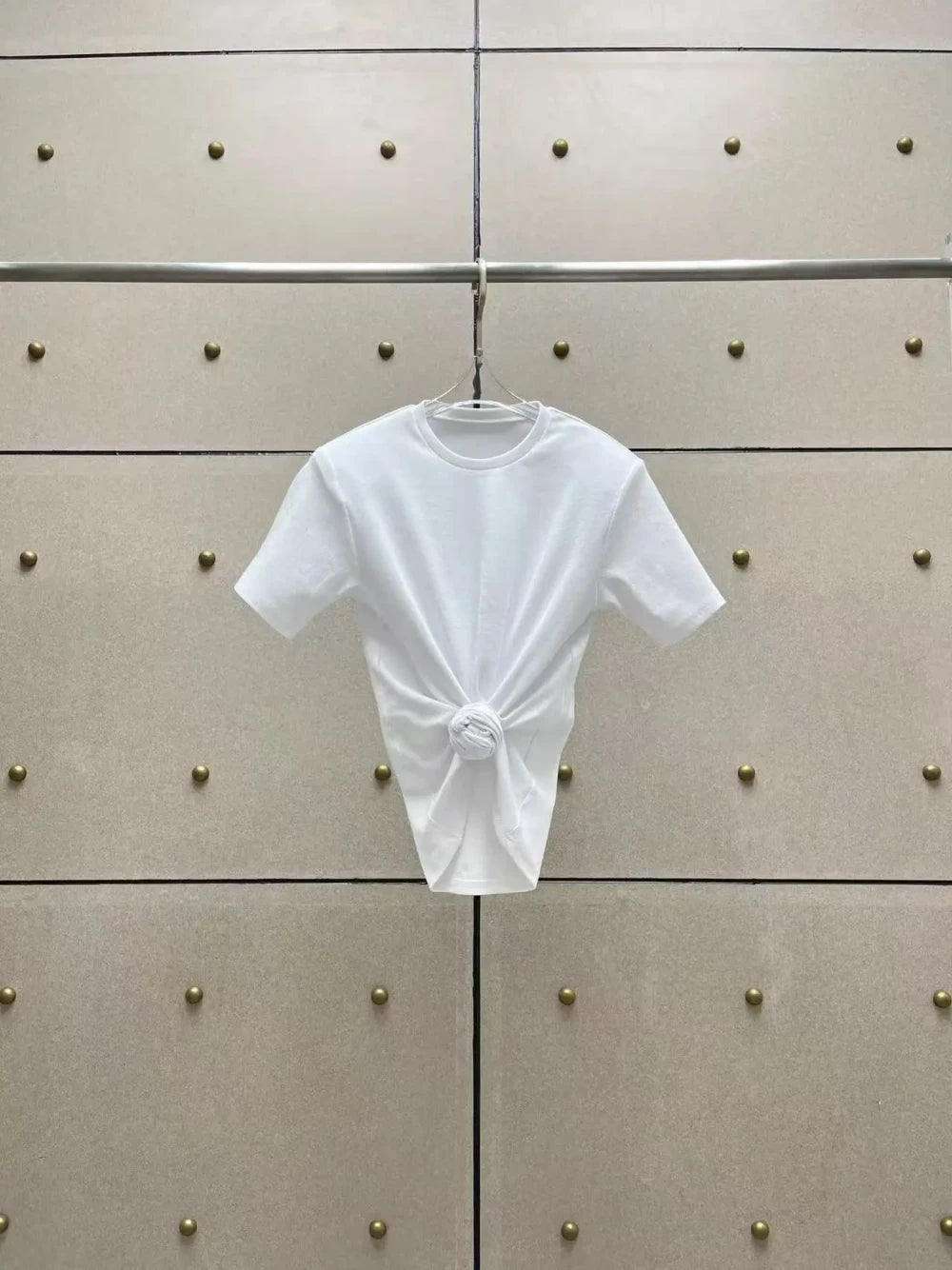 Knotted Twist Knit Crop Top