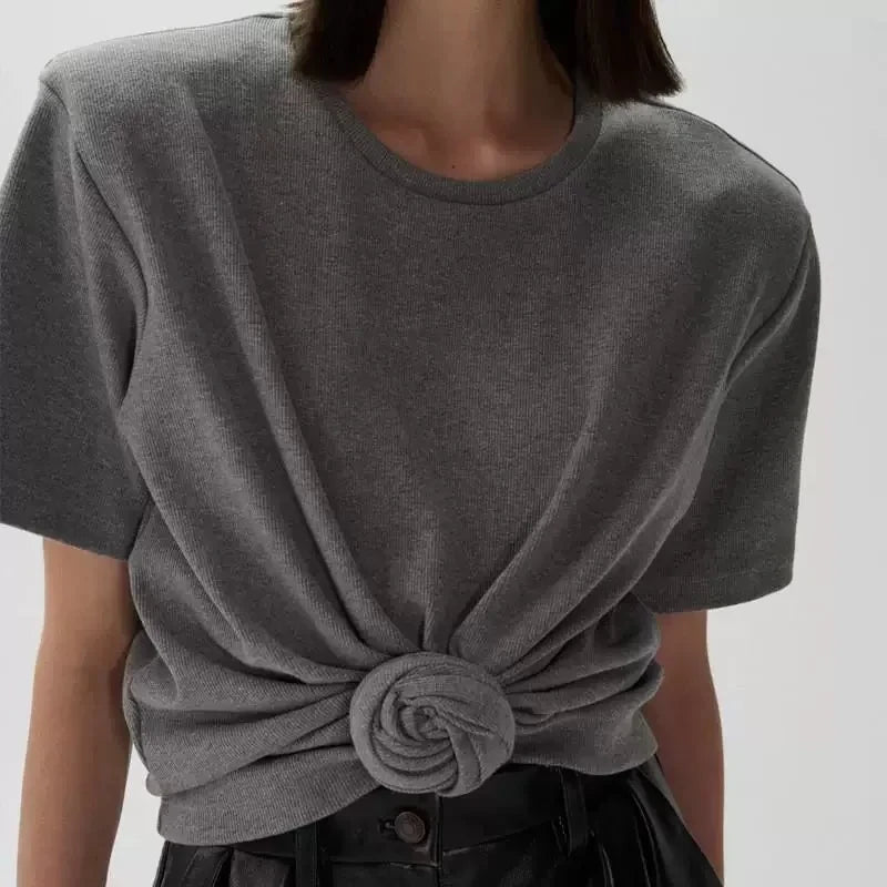 Knotted Twist Knit Crop Top