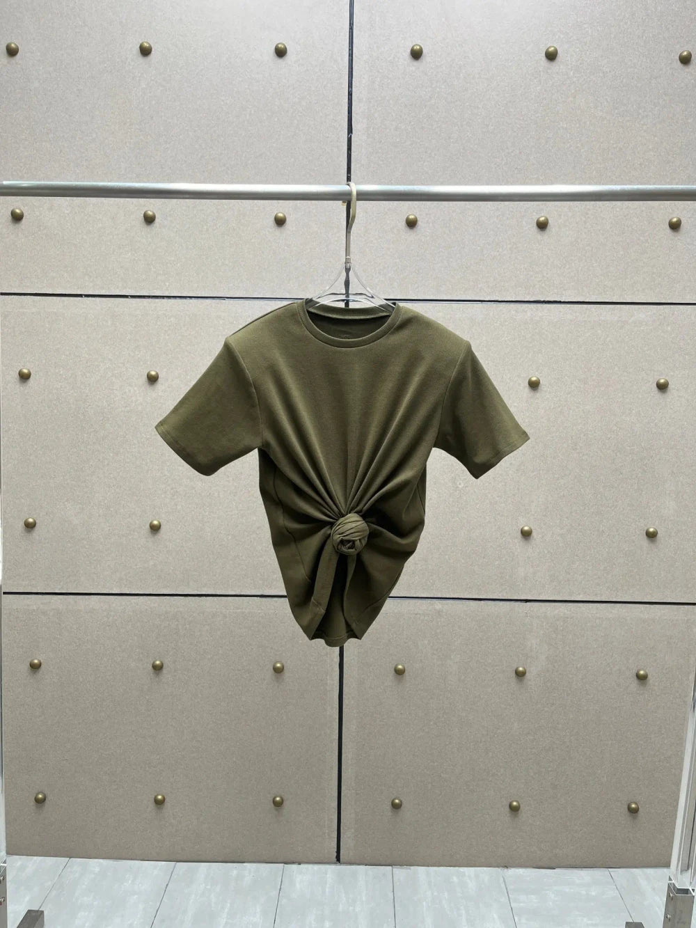Knotted Twist Knit Crop Top