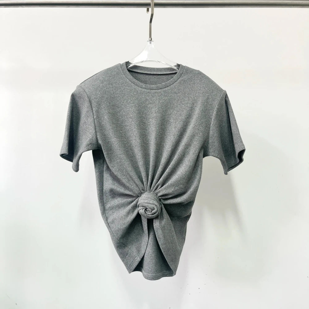 Knotted Twist Knit Crop Top