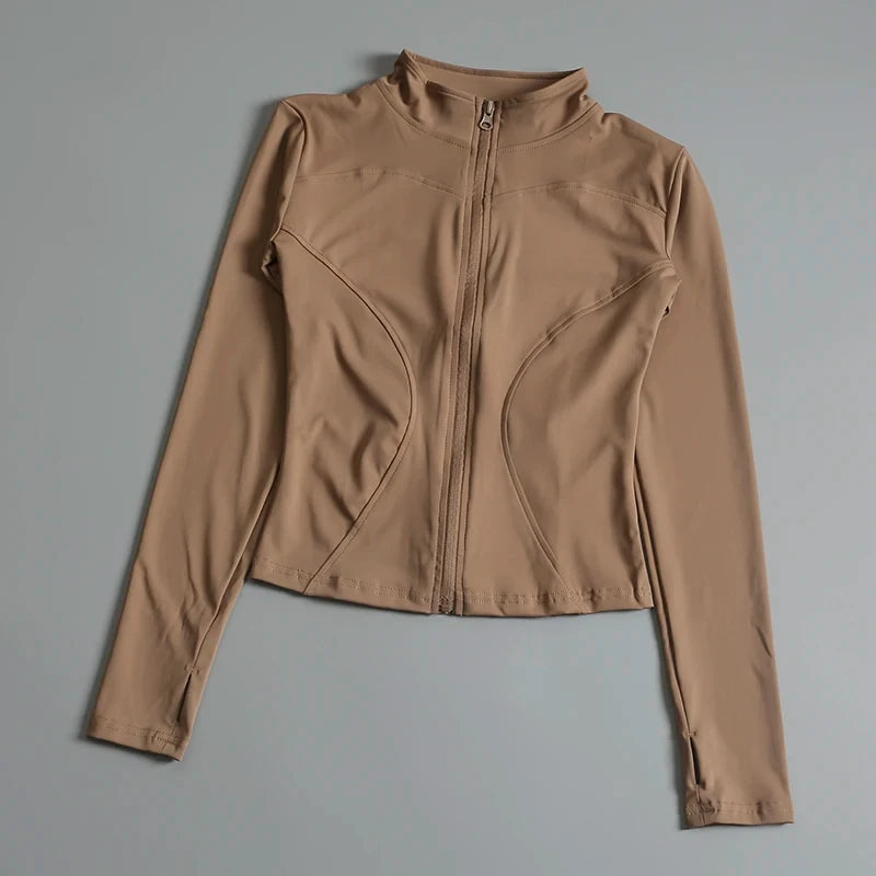 Long Sleeve Zip Yoga Top