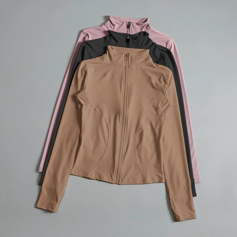 Long Sleeve Zip Yoga Top