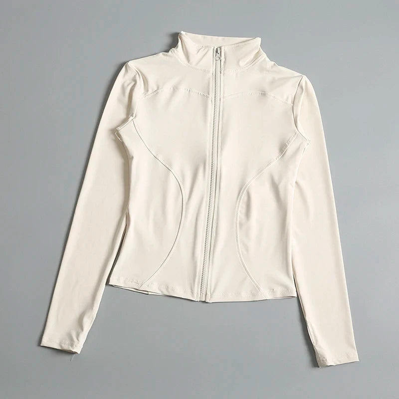 Long Sleeve Zip Yoga Top