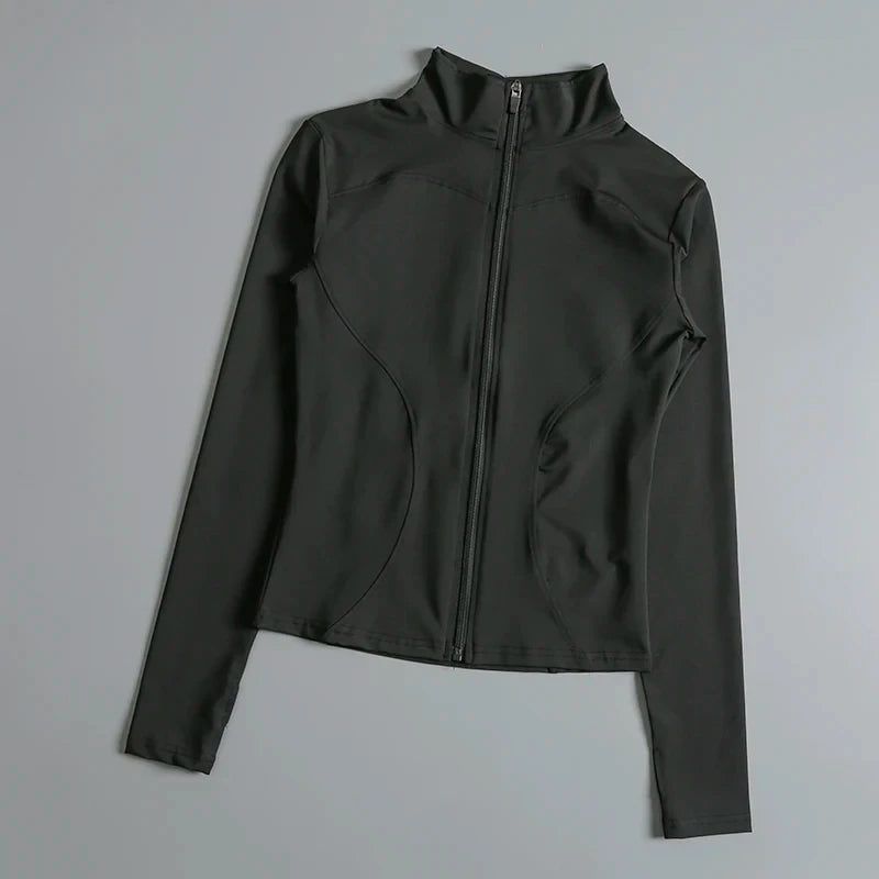 Long Sleeve Zip Yoga Top